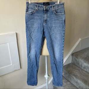 Lucky Brand White Cone Denim Distressed Brooke Skinny Ankle Blue Jeans EUC Sz 28